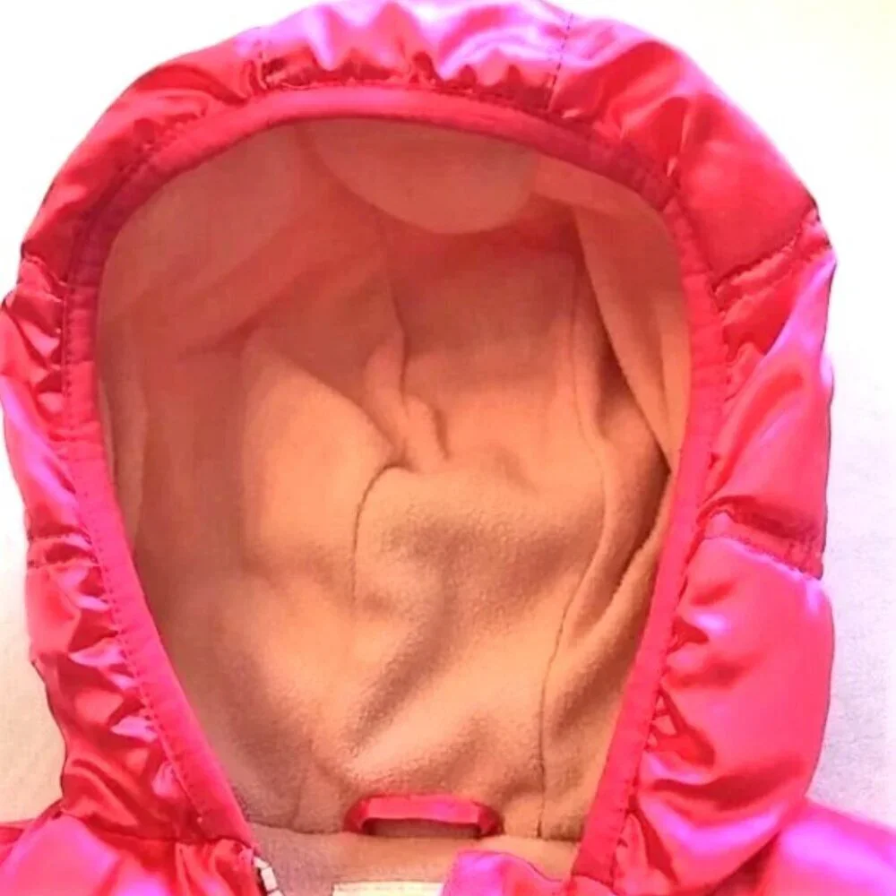 HEALTHTEX INFANT GIRLS HOT PINK SHINY SNOW COAT HOOD BABY SKI JACKET 24M